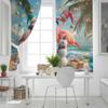 Christmas Beach Palm Tree Snowman Flamingo Blackout Curtains For Living Room Bedroom Window Treatment Blinds Drapes