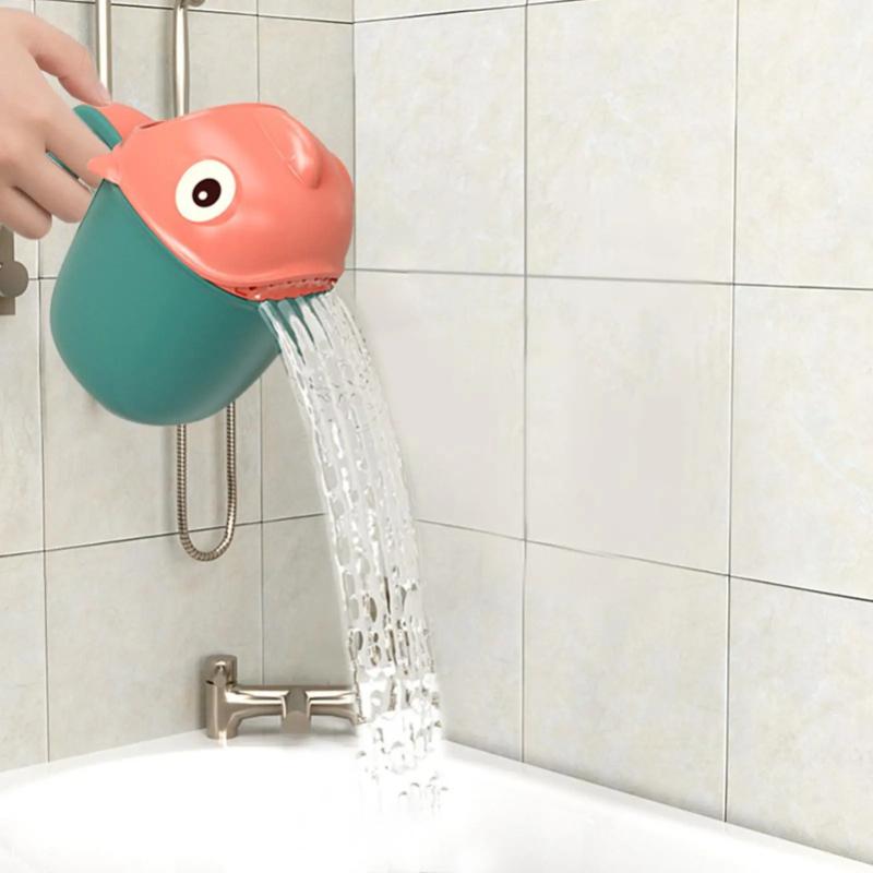 multi-functional Clownfish Shampoo Cup Baby Shampoo Rinser Cup Children Washing Head Rinse Cup Bathroom Shower Sprinkler Spoons