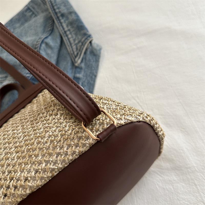 Niche Design Straw Woven Backpack Bag Women's 2025 New Summer Fashion Travel Bag Woven Small Backpack