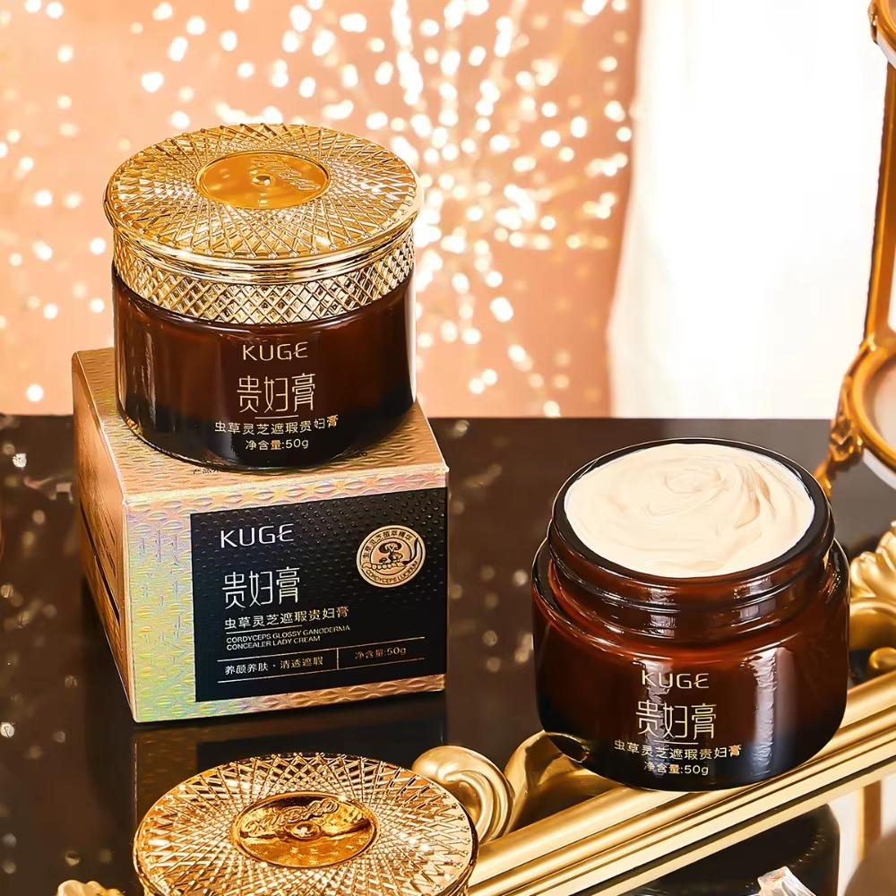 Cordyceps Concealer Glossy Ganoderma Fade Fine Lines Lady Face Cream Brightening Smoothing Makeup Foundation Cream Autumn Winter