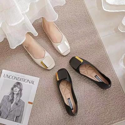 Fashion Fashion Flat Shoes Women New Fashion Square Breathable Casual Comfortable Work Shoes Soft Size 35-40 Women's Flat Shoes