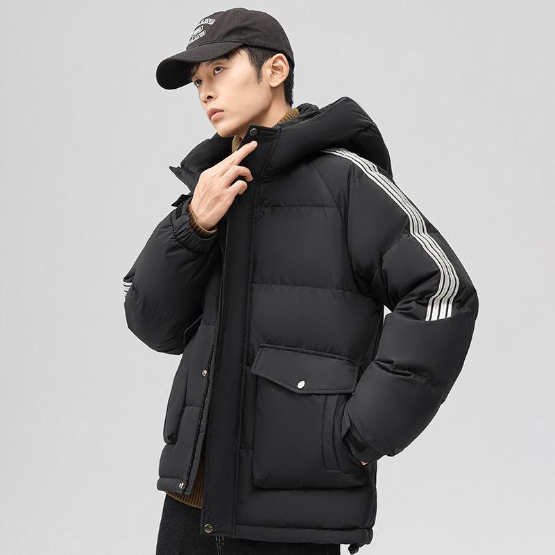 Winter New Couple Wear Bread Down Jacket Men's Casual Versatile Hooded Outdoor Cold Protection and Warm Winter Jacket
