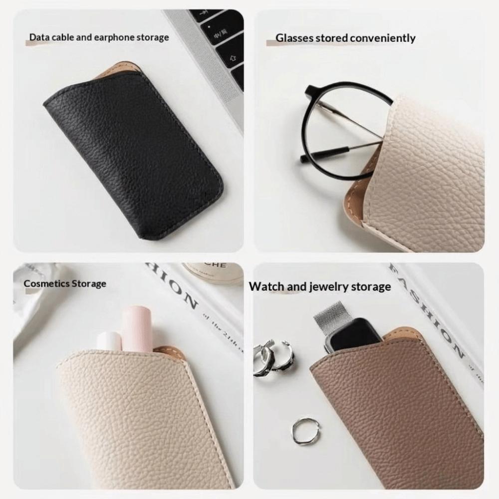 PU Leather Glasses Storage Bag Waterproof Reading Glasses Pouch Glasses Sleeve  Eyewear Accessories