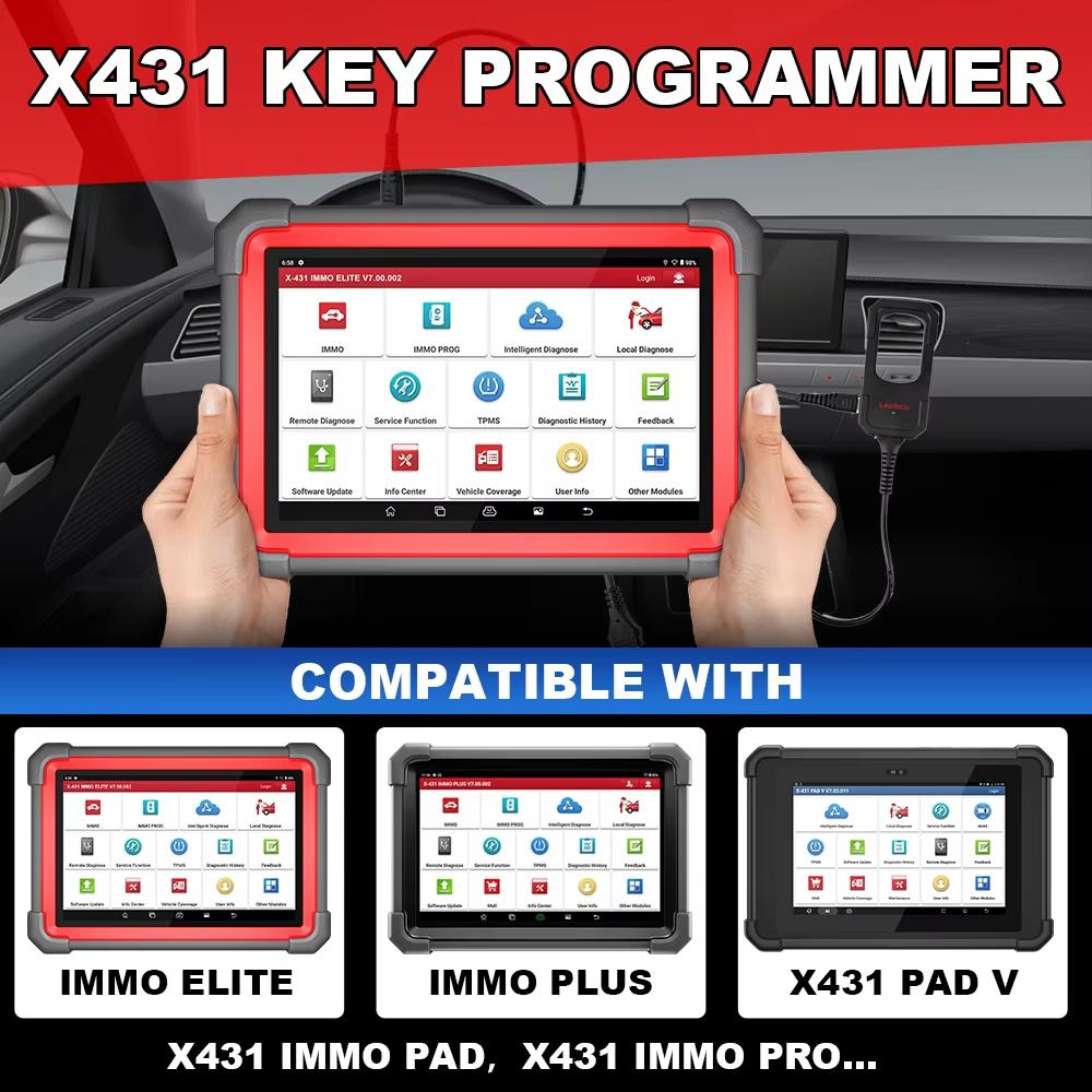 Autosleutel Programmeur LAUNCH X431 Sleutel Programmeur X 4 Sleutels Set IMMO Programmeertools Werkt met X431 PAD V/ IMMO ELITE/IMMO PLUS /PROG 3
