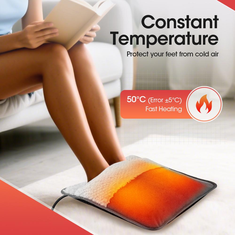 Electric Heating Foot Pad 50°C Constant Temperature Soft Plush Portable USB Plug-and-play Home Office Detachable Warm Foot