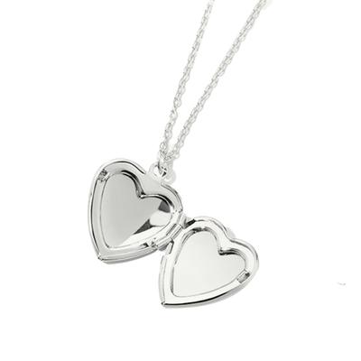 Heart Photo Necklace Silver Stainless Steel Love Frame Picture Pendant Necklace for Anniversary