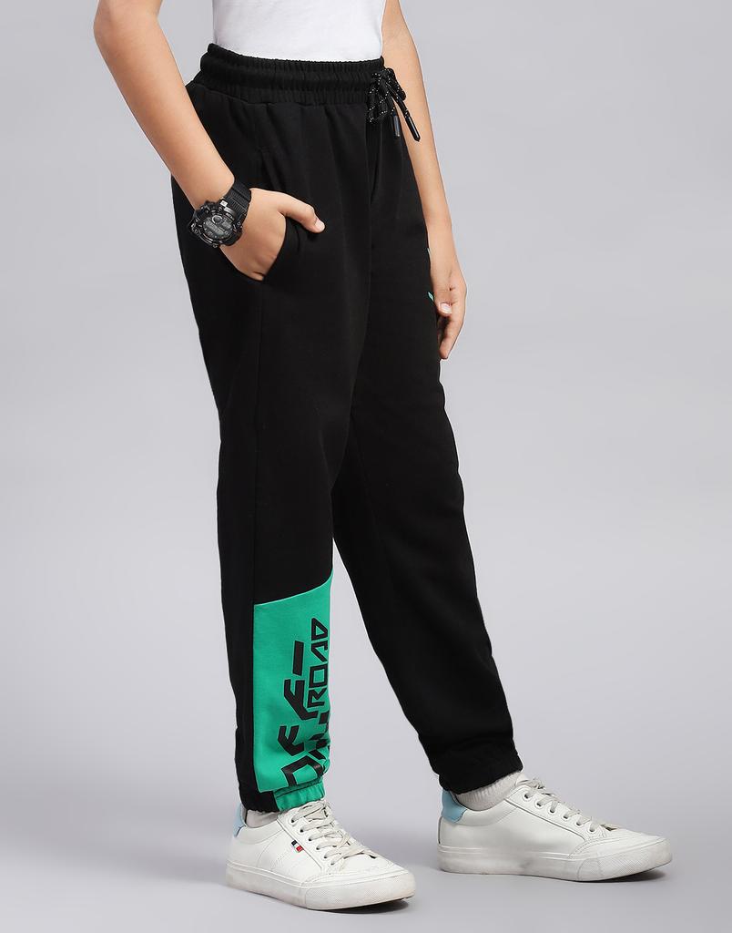 MONTE CARLO Boys Printed Black Regular Fit Lower