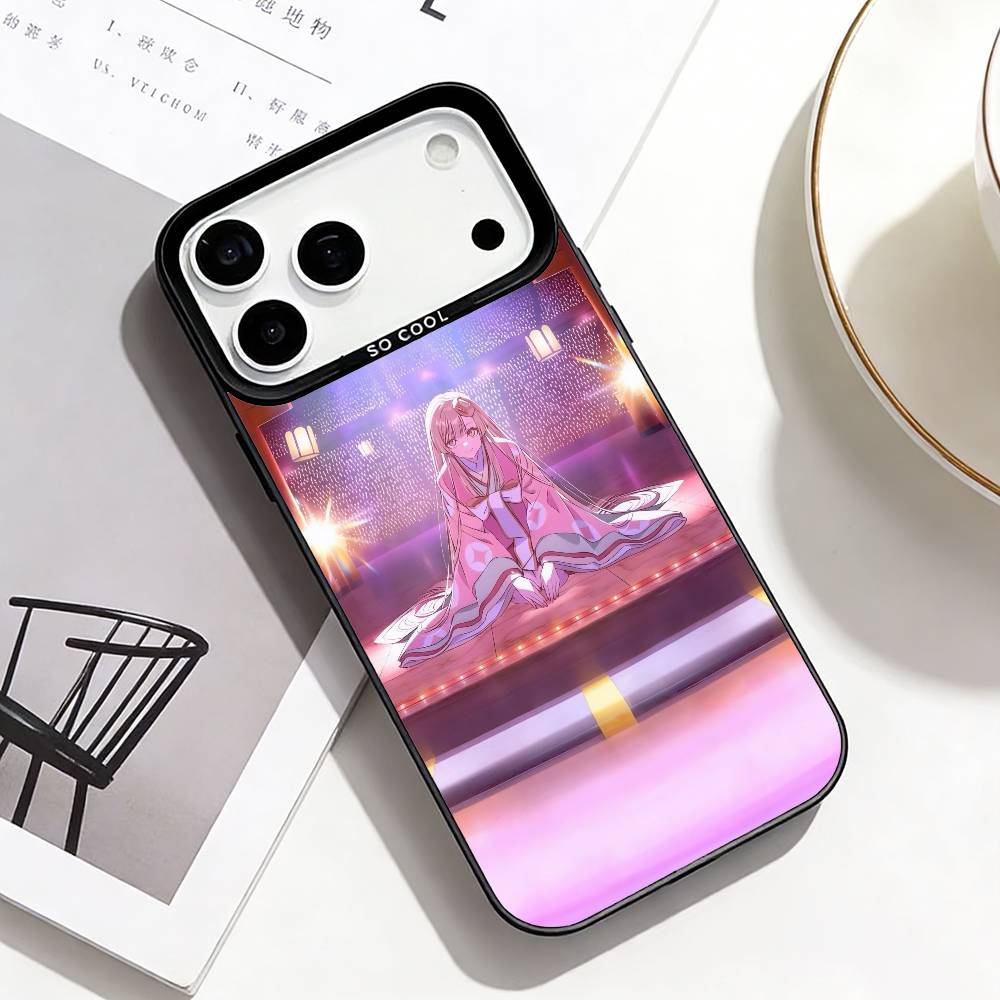 C-Cosmic Princess Kaguya Phone Case For iPhone17,16,15,14,13,12,Pro Max Black Colored Silver Plated Inside Cover