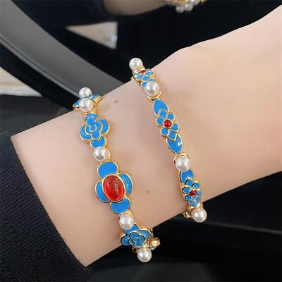 Fantasy Ancient Method Dancui Yellow And Gold Bracelet Niche Simple Design Bracelet High Value And Temperament
