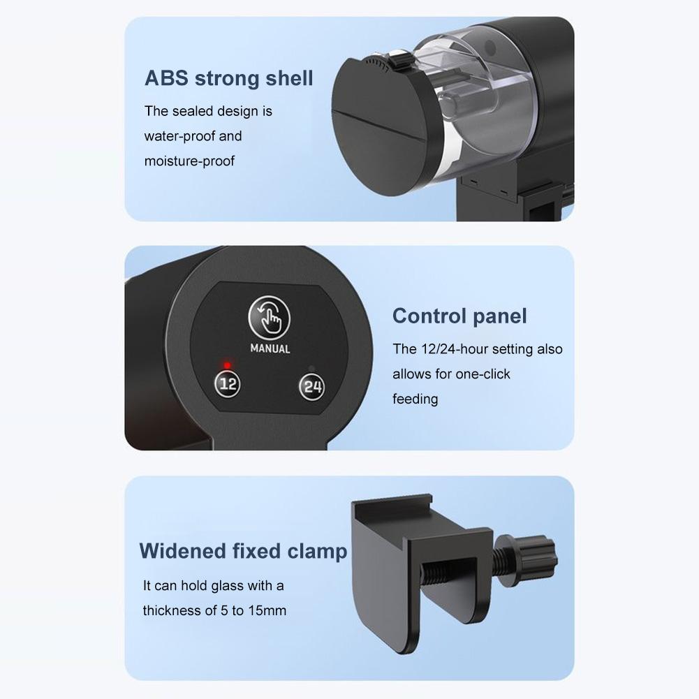 Automatic Fish Tank Feeder Large Capacity Timer Fish Food Dispenser Aquarium Fish Food Dispenser for Aquarium and Turtle Tank