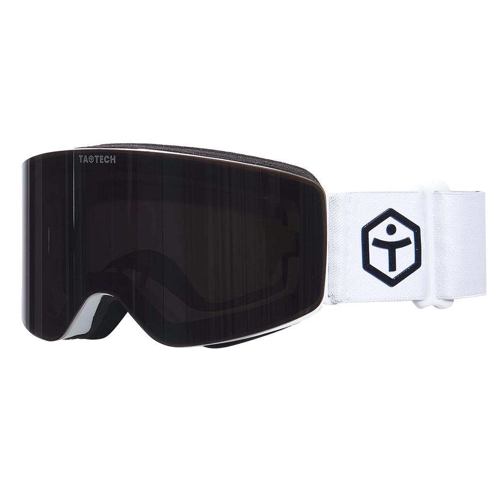 TaoTech Snow Goggles for Snowboarding and Mirror OTG Gray Skiing, Coating, Anti-Fog, Kids' (White Frame, Lens)