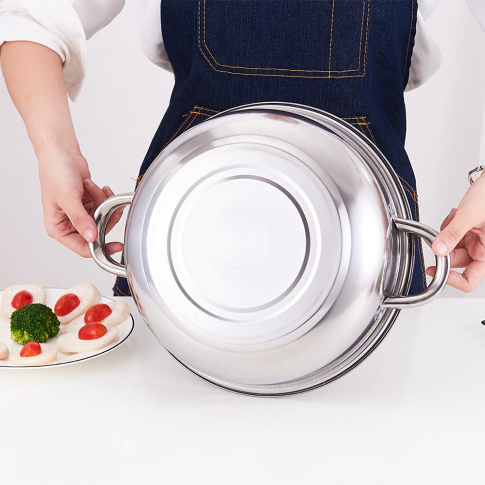 19.5x28cm Steamer Pot Stockpot 2Tier Durable Easy To Clean