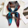 Luxury Design Print Silk Square Scarf Women Soft Satin Horse Hairband Neckerchief Office Hijab Headband Foulard Bag Ribbons Gift