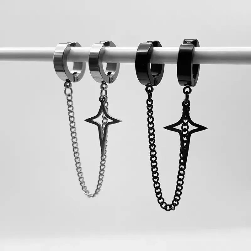 1Pcs Trendy Minimalist Star Stud Earrings for Teens Fake Pierced Jewelry for Women Men No Piercing Required Ear Accessory