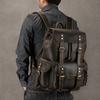 Explosive Men'S Leather Backpack, Leather Backpack, Large Capacity Flip Cover, Student Schoolbag, Men'S And Women'S Travel Bag