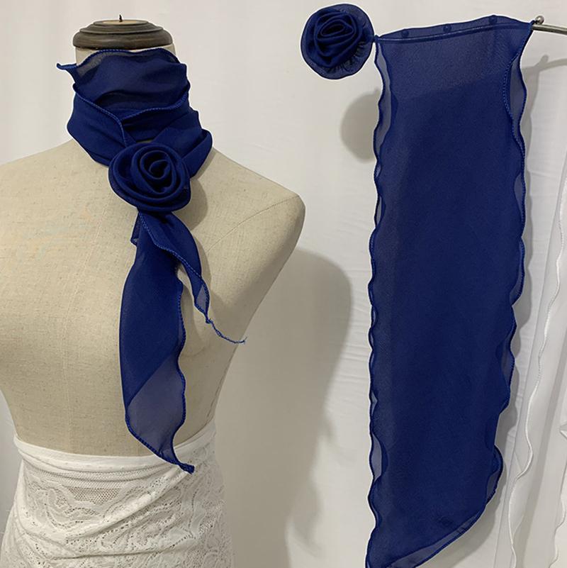 26 Colors Decorative Headscarf Solid  Pink Rose Knitted Scarf Shawl Shawl Flower Sunscreen Headscarf Ladies Office Scarf