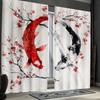 Ukiyoe Koi Carp Pattern Curtains Polyester Fabric Suitable Bedroom Living Room Decoration Made Of Machine Washable Area Window Treatment