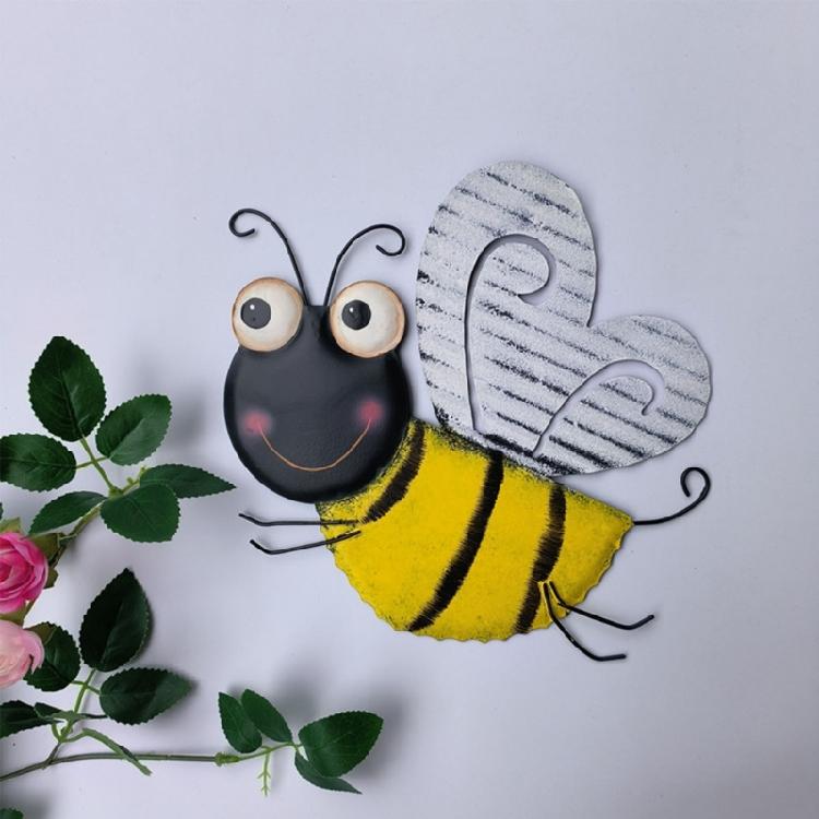 Metal Bee Wall Hanging Sculpture Indoor Outdoor Yard Sculpture Art Garden Statue