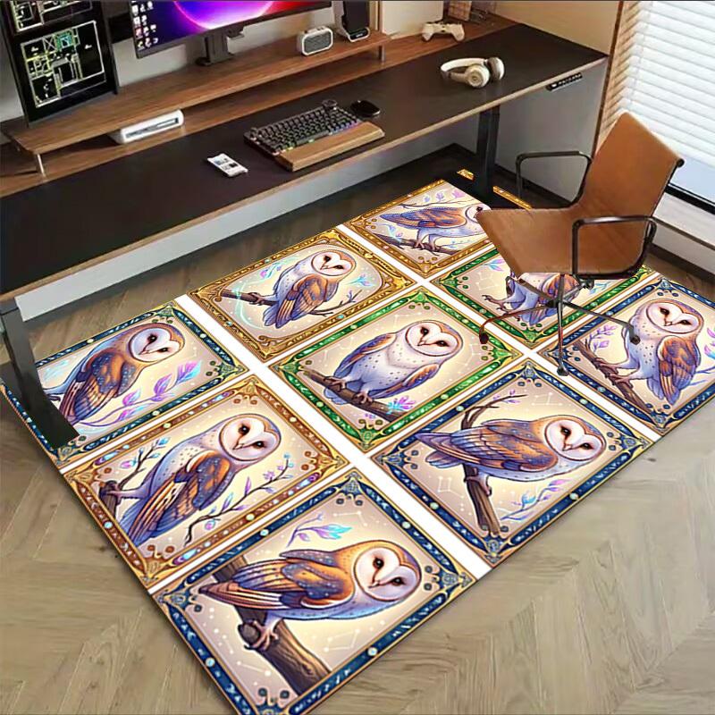 1PC Owl Artwork Non-Slip Floor Carpet Compatible for Office&Living Room&Bedroom&Dining room -  Soft & Pattern-G0377