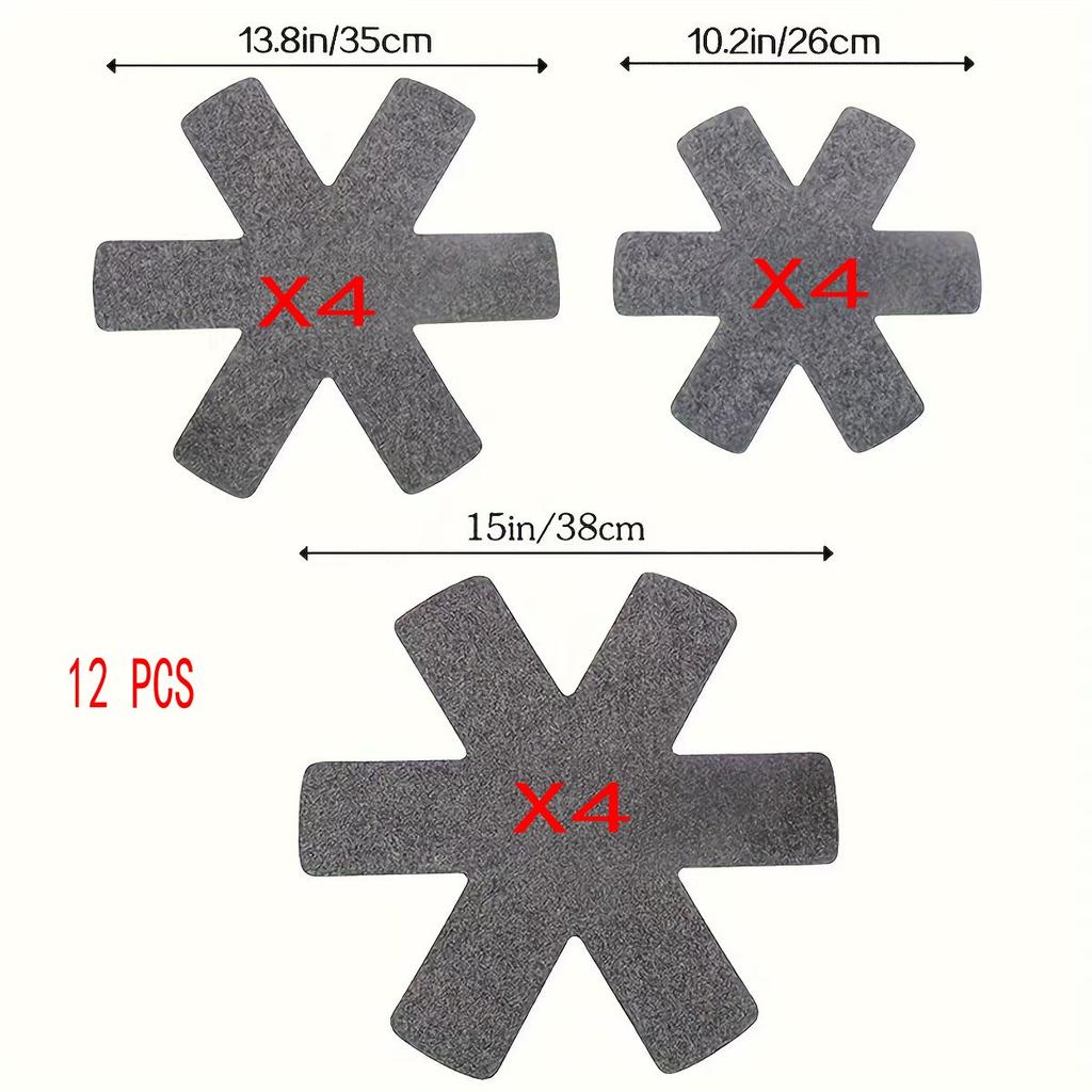 Topf- und Pfannenschutz 30 Stück Topfunterteiler Pad Vliesstoff 3 Größen Pfannen Trennpads zum Schutz Trennpads Kochgeschirr