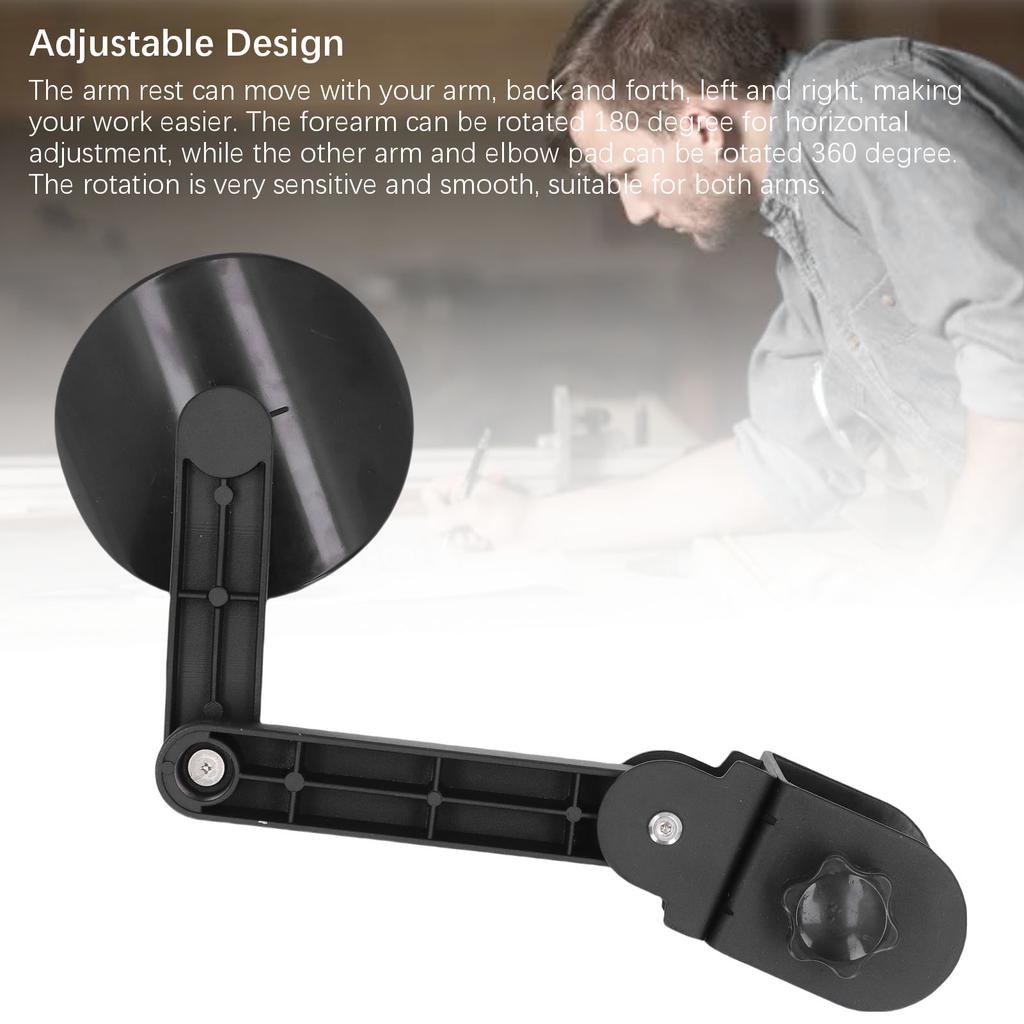 Armrest Pad Rotating Elbow Rest Holder Sturdy Clamp On Adjustable Armrest Flexible Ergonomic Aluminum Alloy Plastic for Office