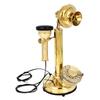 Candlestick-Telefon Schwarz & Gold & Vollgold Vintage Festnetztelefon aus Messing Antikes Drehrad für den Schreibtisch