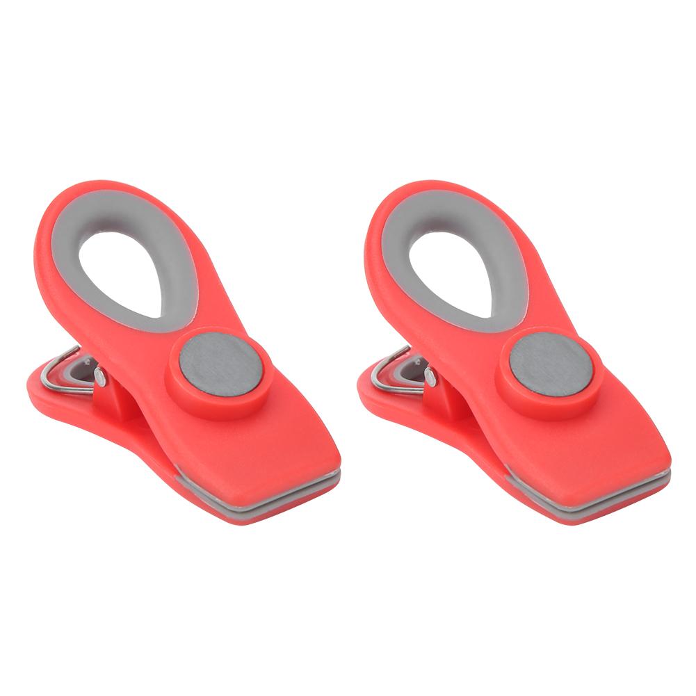 2 Stück Mini Tragbare Lebensmittelversiegelung Magnetische Clips Snack Lebensmittelaufbewahrungsbeutel Clips Küchenzubehör Rot