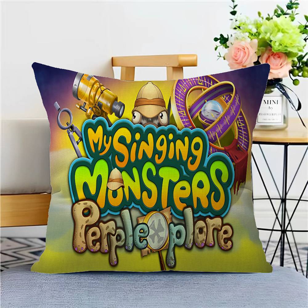 

My Singing M-Monsters Cushion Cover Pillowcase Upholstery Sofa Throw Pillow Home Decor Pillowcas 12x12Inch
