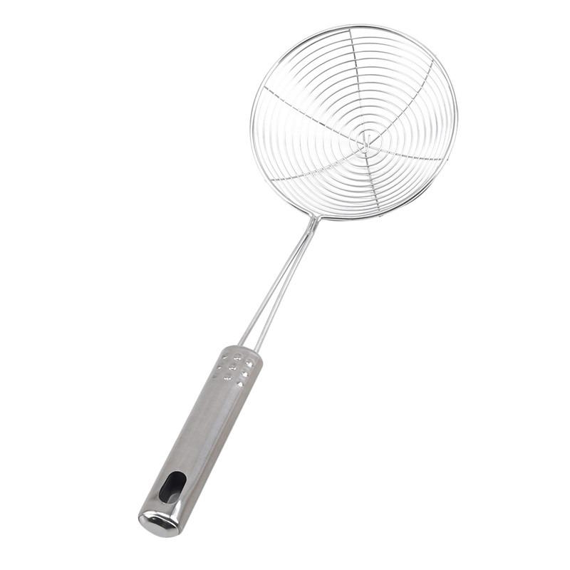 3pcs Practical Frying Filter Long Stainless Steel Colander French Fries Kitchen Fried Net Sieve Tool Spoon Leaky