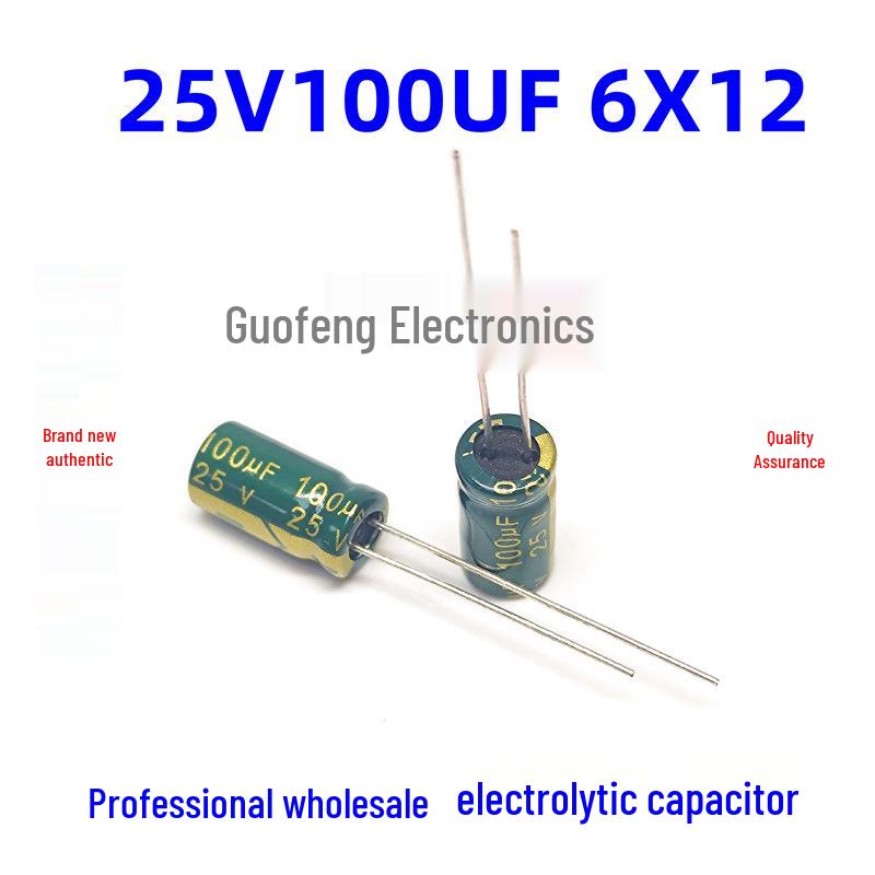 Jwco 470uF 35V High-Frequency Low-ESR Electrolytic Capacitor, 10x17mm, Green-Gold