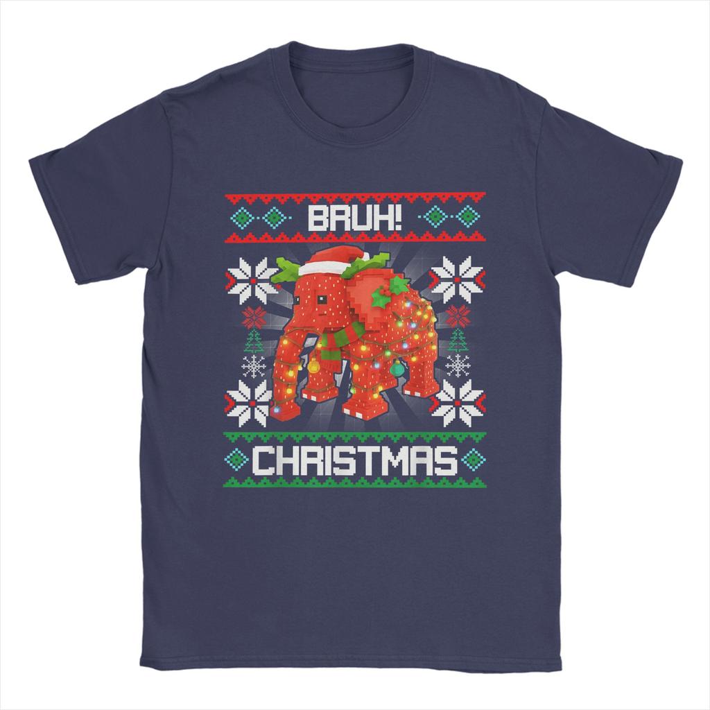 Funny Bruh Strawberry Elephant Christmas Brainrot T-Shirts for Men Round Neck T Shirts  Short Sleeve Tee Shirt Clothing