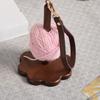 Holz Garn Organizer mit Armband Tragbarer Handgelenk Garnhalter mit Lederarmband Häkeln Strickzubehör