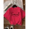 Women Casual Crew Neck T-Shirt Travel Is My Therapy Graphic Summer Short Sleeved Harajuku Streetwear Tops Tees