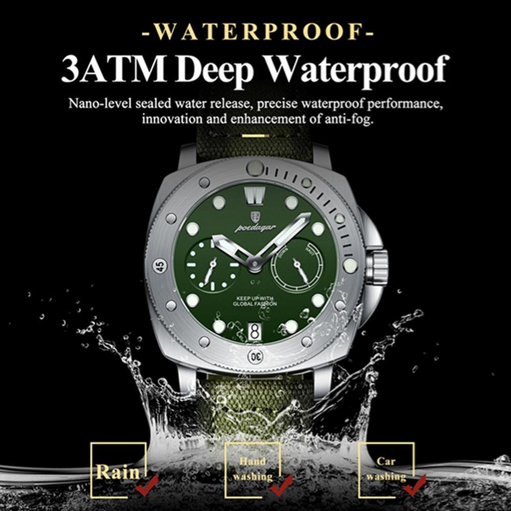 POEDAGAR High Quality Military Watch For Man Waterproof Luminous Date Fashion Men Clock Nylon Leather Quartz Watches