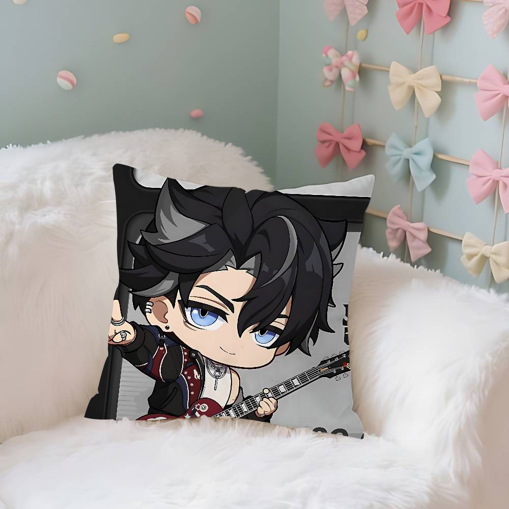 Cute Wriothesley Case Plush Fabric Soft Pillowcase Double Sided Print Cushion Cover Household Gifts