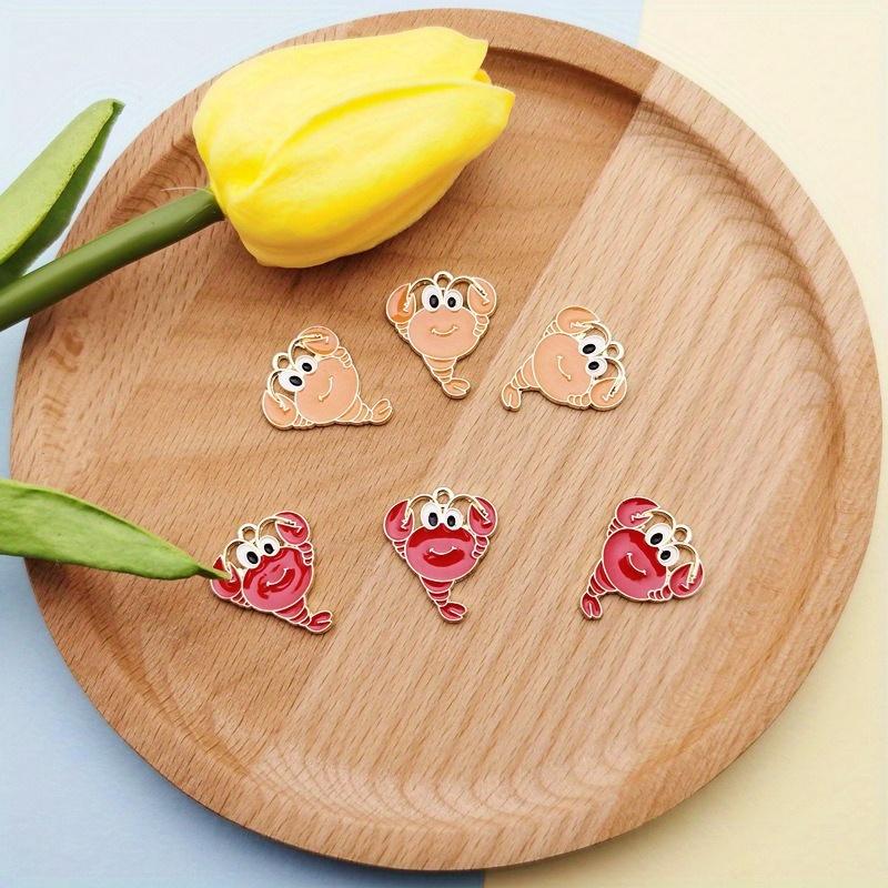 10pcs Fashionable Crayfish Earrings Necklace Pendant DIY Handmade Material for Jewelry Making Necklace