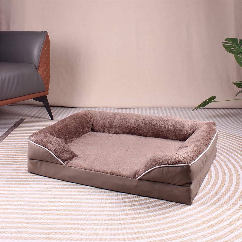 

Winter Pet Dog Bed Sofa Deep Sleep Memory Foam Dog Bed Small Medium Large Square Thickened Warm Mat Kennel Dog Products S Suitable2.5-5kg коричневый