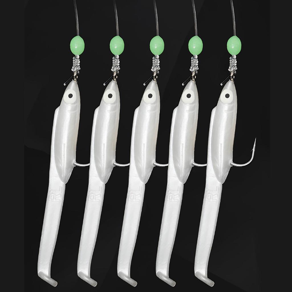 Sea Fishing Rigs Cod Hook Lures Fishing Rigs Luminous Baits Glow Fishing Lures with String Hook for Freshwater Saltwater