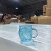 Meerglas Wellen Tasse Handgeblasen Ozeanwelle Glas Kaffeetasse Tasse Texturiertes Meereswellen Design Einzigartiges Glas für Tee, Kaffee, Cocktail