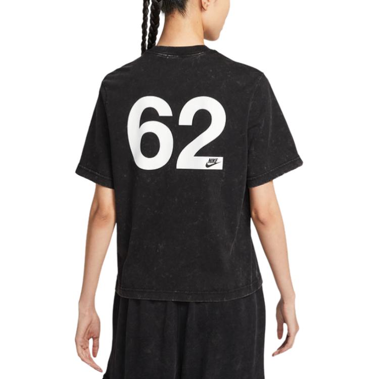 Nike Sportswear Fashion Versatile Sports Casual Short Sleeve T-Shirt Women Tops Black IF0623010