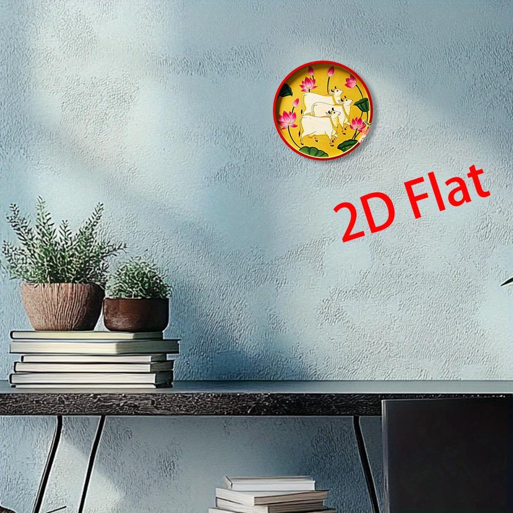 Vintage Cow Lotus Metal Wall Art  Waterproof Rustproof Home Party Decor Gift 20x20cm(8x8inch)