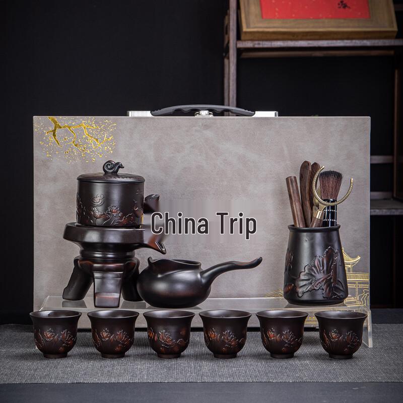 10-Piece Automatic Anti-Scald Ceramic Tea Set -  Abundance  Gift Box