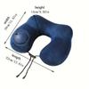 1 Press Type Inflatable Pillow U-Shaped Pillow, Foldable U-Shaped Double Hump Neck Pillow, Portable Outdoor Travel Pillow