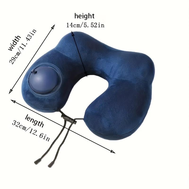 1 Press Type Inflatable Pillow U-Shaped Pillow, Foldable U-Shaped Double Hump Neck Pillow, Portable Outdoor Travel Pillow