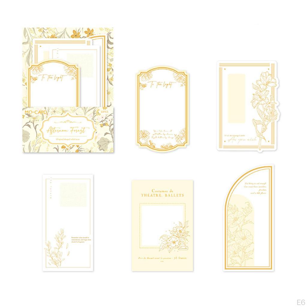 4 Pieces Embossed Notes Journal Decoration Collages Crafts Decorating Creative Elegant Art Scrapbook