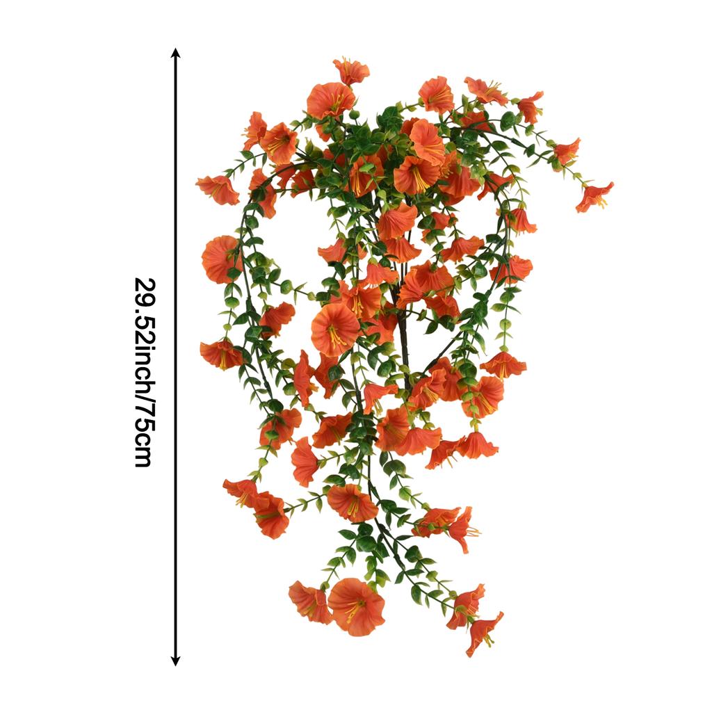 1PCS Artificial Fake Morning Glory Hanging Flowers Lifelike Outdoor Decor Garden Wall Hanging Plants Wedding Decoration