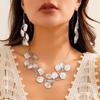 Textured Metal Wind Leaf Tassel Necklace Fashion Design Sense Retro Pull Collar Necklace