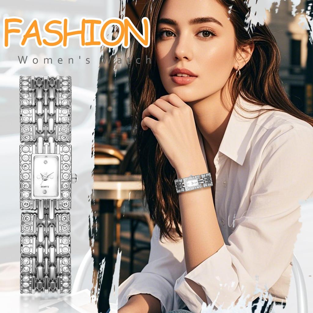 Wasserdichte quadratische Uhr für Quarzuhren mit abnehmbarem Zirkonia und einem süßen Perfekt für oder als Geschenk für Ihre Stilvolle, bei Frauen beliebt, Diamanten,