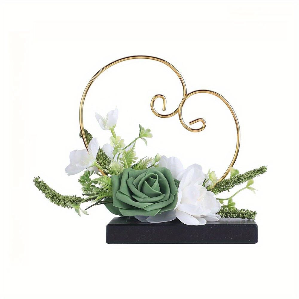 1Pc Nordic Artificial Flower Iron Storage Ornaments Retro Love Ring Rack