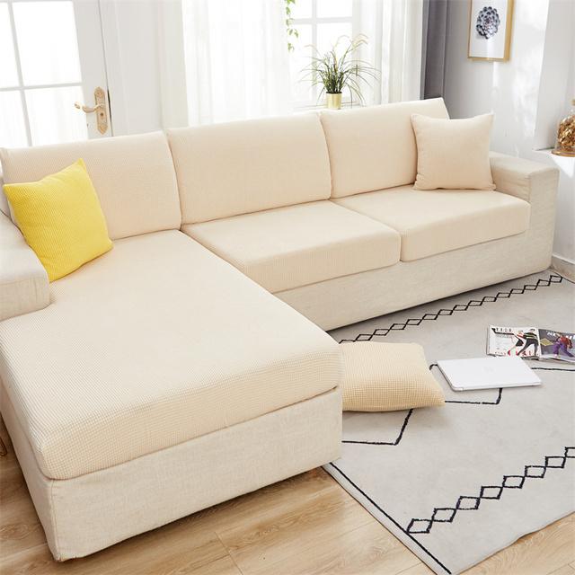 Husă Jacquard pentru Perna de Șezut a Sofalei Husă pentru Scaun Elastică Lavabilă Detasabilă Husă de Protecție pentru Șezut din Fleece Polar pentru Sofă